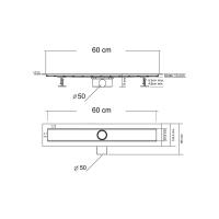 Душевой лоток Optima  SAY.601.60.B.M.S.BUK цвет матовый черный решетка BUKLE Vincea