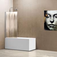 Шторка на ванну, распашная VSB-11800CH 800х1400 профиль хром стекло шиншилла VINCEA