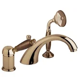 ELITE-BVDM-01-Nc Смеситель на борт ванной однорычажный с выдвижным душем и переключателем, исполнение хром, ручка Noce  ELITE-BVDM-02-Nc Бронза ручка  Орех Cezares