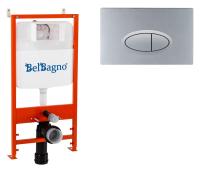 Комплект 2 в 1  Система инсталляции для унитазов BelBagno с 
кнопкой смыва BB026/BB050CR.MAT BELBAGNO