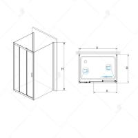 Душевой уголок RGW PA-73 (PA-13 + Z-050-2) прямоугольный  180* 70*195 060873187-011 профиль Хром стекло Прозрачное 5 мм RGW