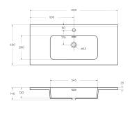 Раковина из искусственного мрамора TIFFANY 101x46x2,5 Bianco
 50170 CEZARES